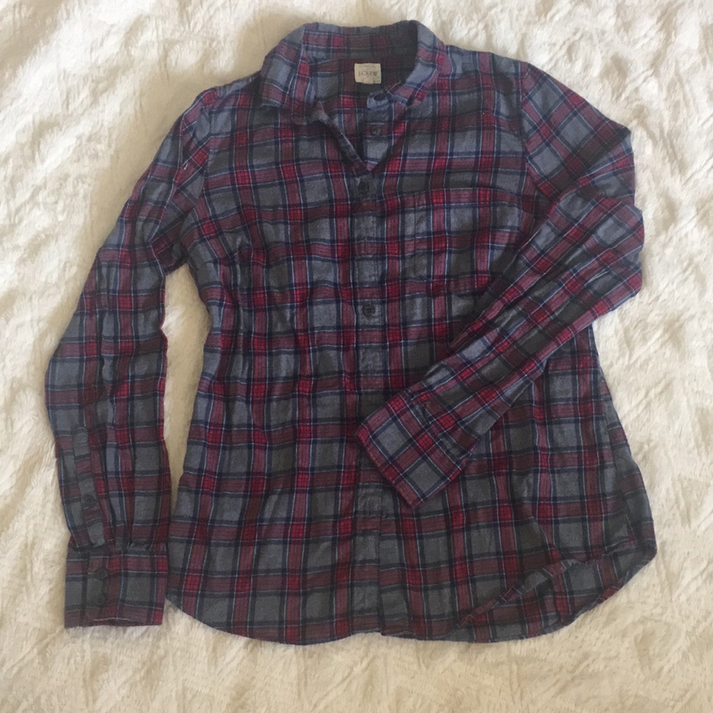 J crew plaid button down perfect fit shirt